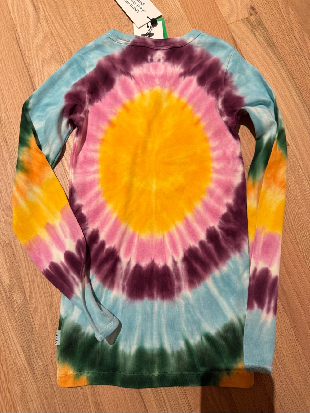 Molo Tie-Dye Long Sleeve Tee with Yellow Smile - Picture 3 of 3